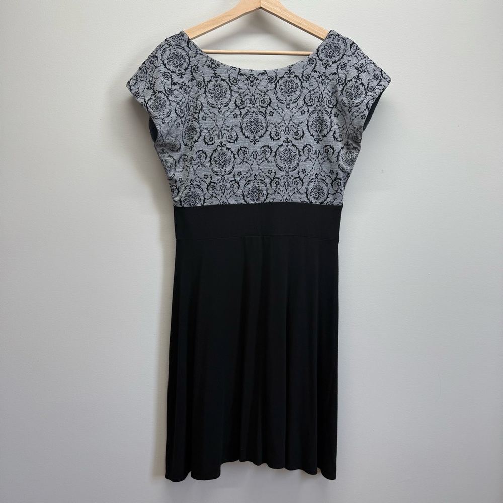 Black and Gray Flock Dress